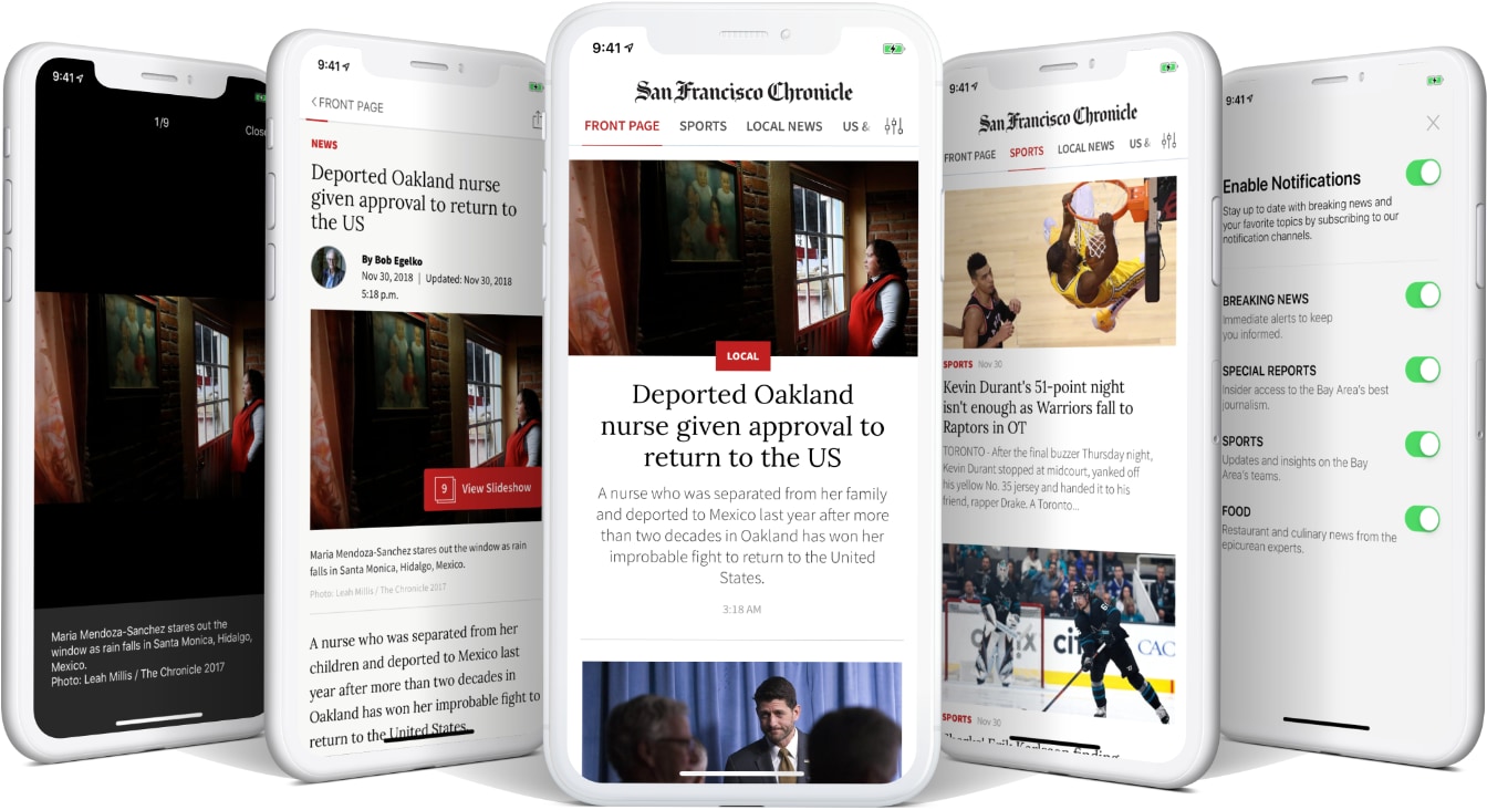 Screenshot mockup of the Richie app for San Francisco Chronicle
